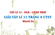 Giải Vật lí 11 trang 8 Chân trời Sáng tạo